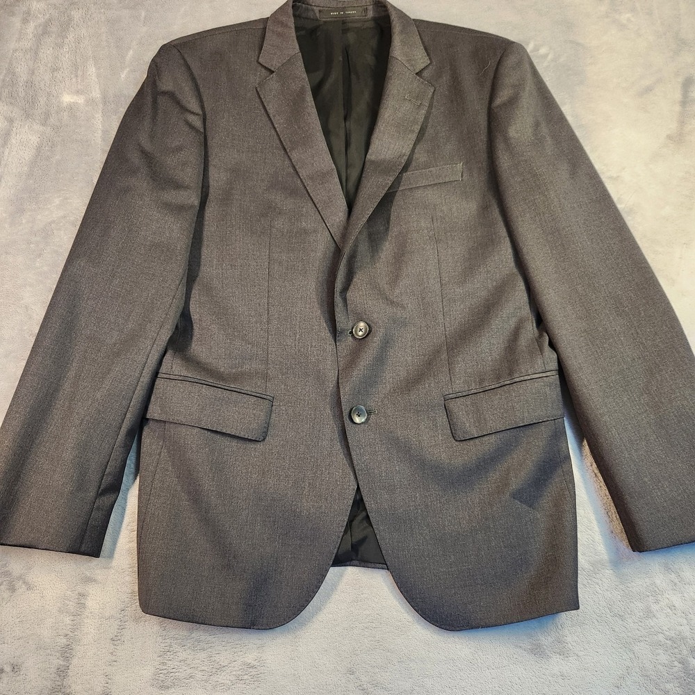 BOSS Hugo Boss Blazer Mens 40S Charcoal Gray Super 120s Wool Trabaldo Togna
